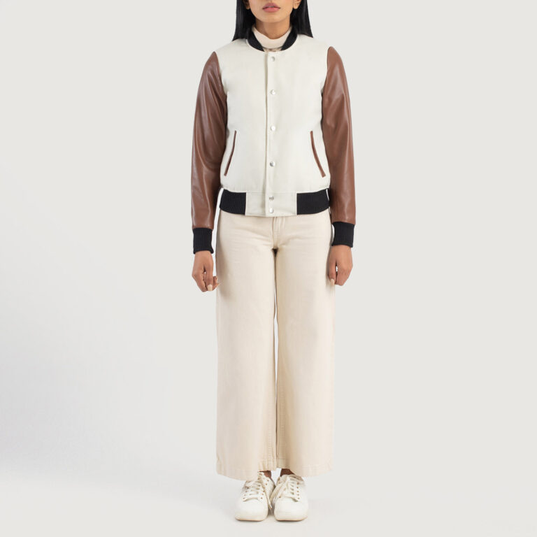 Womens Savant Brown Hybrid Varsity Jacket Full Length-2-1686936300050